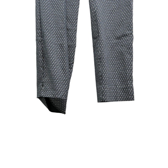 H&M Cropped Slim Pants Mid Rise Stretch Side Zip Blue Pattern Print Women 6 - Picture 3 of 7